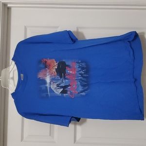 JERRY LEE LEWIS vtg blue graphic print tee